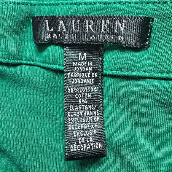 Lauren Ralph Lauren green casual business boat neck long-sleeved top medium - Picture 6 of 8